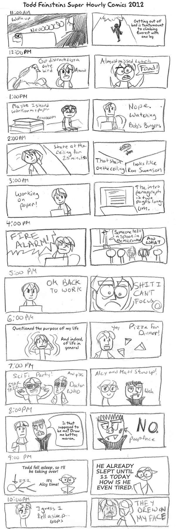 Todd Feinsteins Totally Excellent Hourly Comics 2012 Great Job